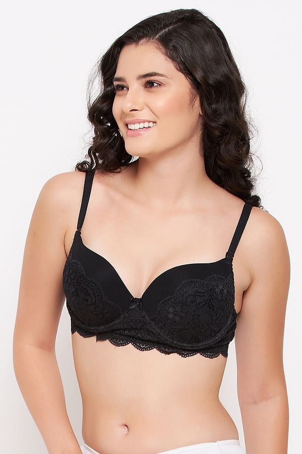 Buy Level 3 Push-up Underwired Demi Cup Multiway Bra in Black - Lace -  Women's Bra Online India - BR2276P13 | Clovia