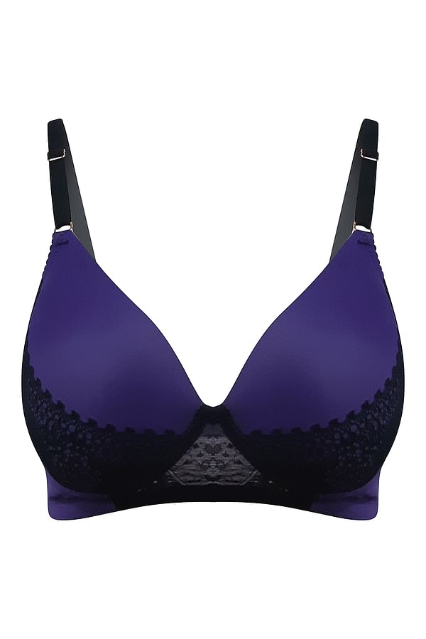 Buy Lightly Padded Non-Wired Full Cup Bridal Bra in Purple Online India ...