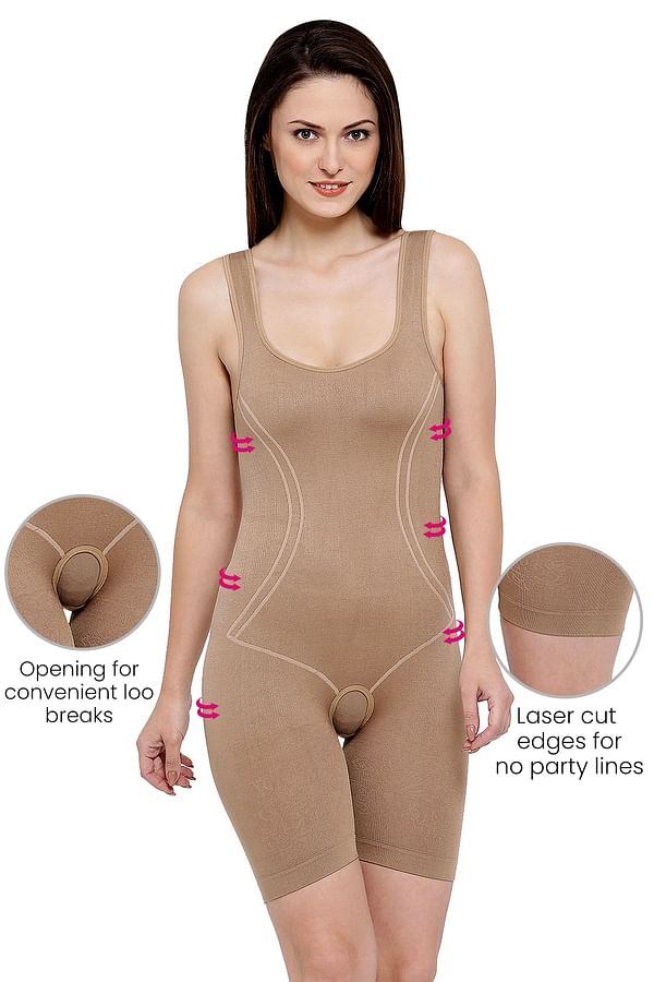 Long Leg Shaping Body Suit In Nude, Accessories :: Shape Wear Online  Lingerie Shopping: Clovia