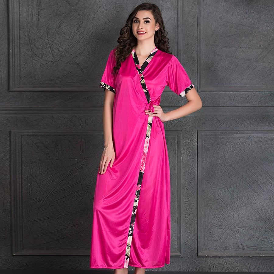 Buy Satin Long Robe Online India, Best Prices, COD - Clovia - NSM287C13