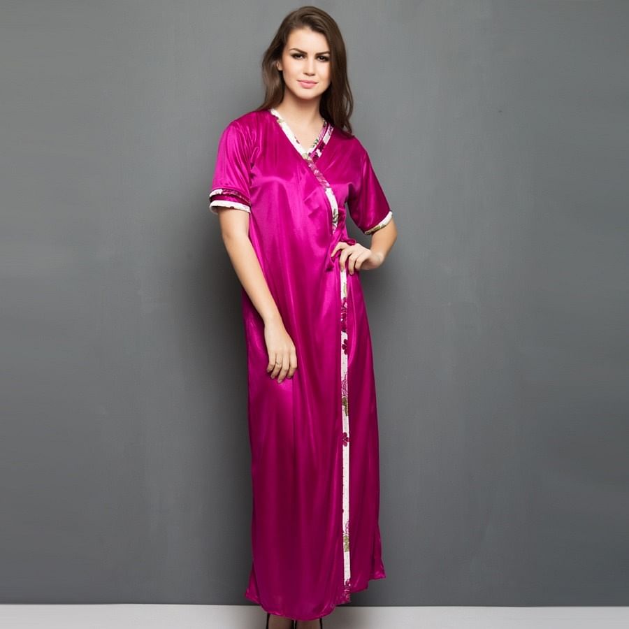 Buy Satin Long Robe Online India, Best Prices, COD - Clovia - NSM289B97