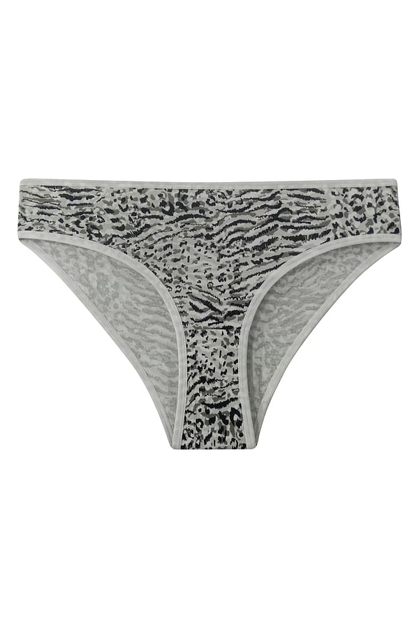 Buy Mid Waist Animal Print Bikini Panty in Grey - Cotton Online India ...