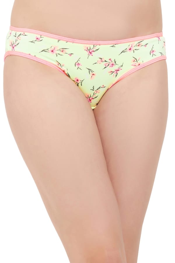 Buy Low Waist Floral Print Bikini Panty in Mint Green Online India, Best Prices, COD Clovia