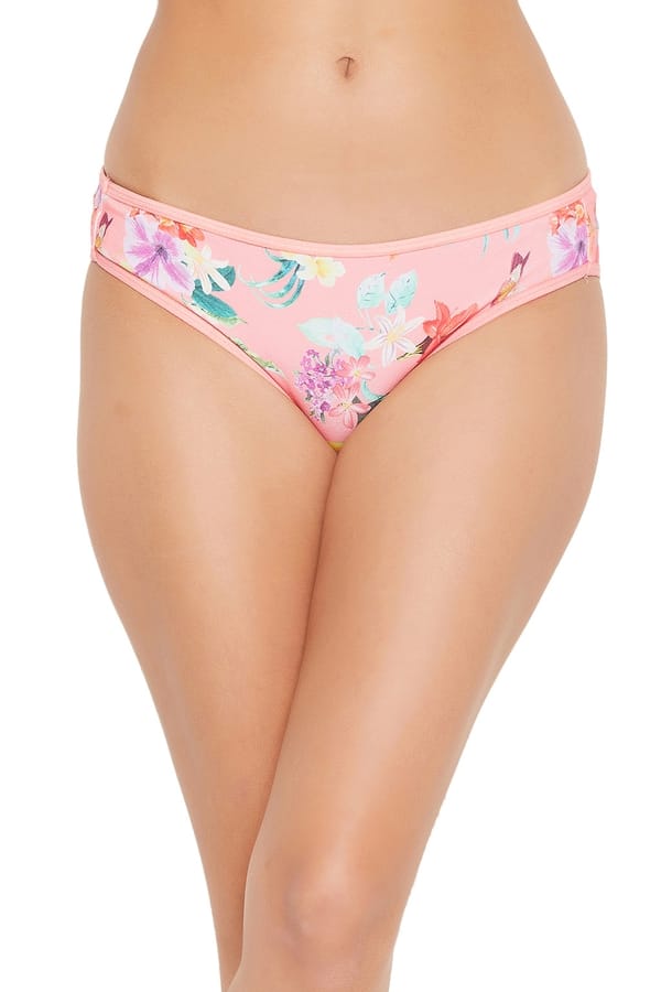 Buy Low Waist Floral Print Bikini Panty in Peach Colour Cotton Online India, Best Prices, COD