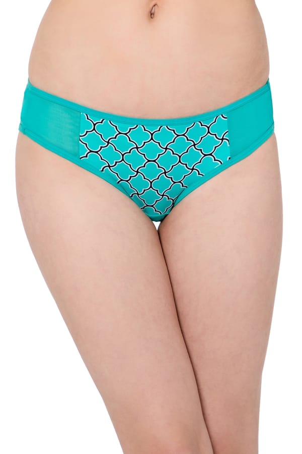 Buy Low Waist Printed Bikini Panty in Seafoam Green Online India, Best Prices, COD Clovia