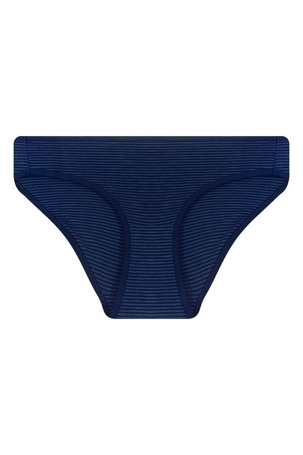 Buy Low Waist Striped Bikini Panty in Navy - Cotton Online India, Best ...