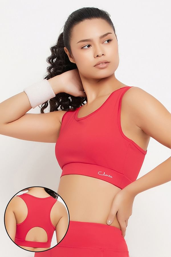 Buy Medium Impact Padded Racerback Active Sports Bra In Blush Red Online India Best Prices Cod 