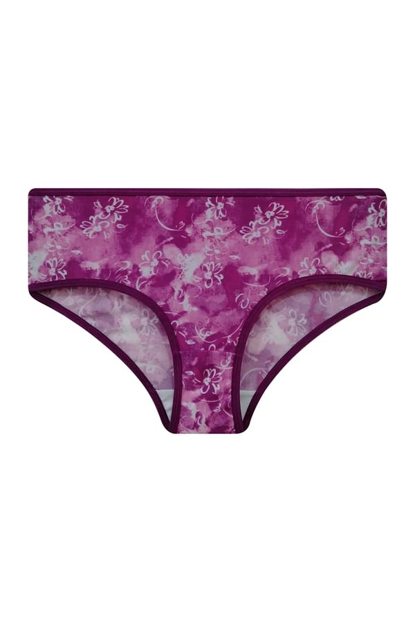 Buy Mid Waist Floral Print Hipster Panty in Purple Online India, Best