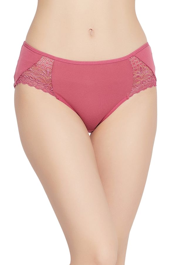 Buy Clovia Womens Modal No Panty Line Mid Waist Hipster Panty  (PN2509P22_Pink_XL) at