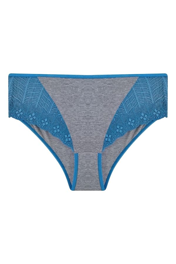 Buy Mid Waist Hipster Panty with Lace Wings in Grey- Cotton Online ...