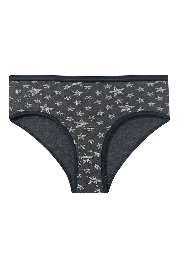Buy Mid Waist Star Print Hipster Panty in Dark Grey - Cotton Online ...