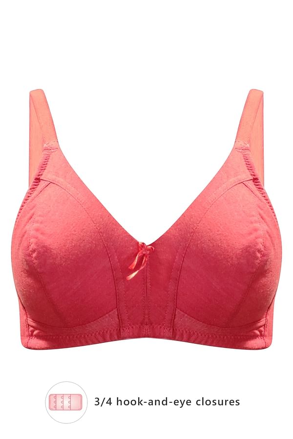 Buy Non-Padded Non-Wired Full Coverage Bra in Duster Pink - 100% Cotton ...