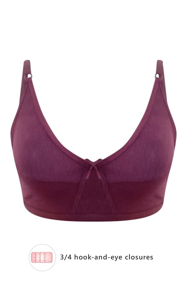 Buy Non Padded Non Wired Full Cup Bra In Purple 100 Cotton Online India Best Prices Cod 