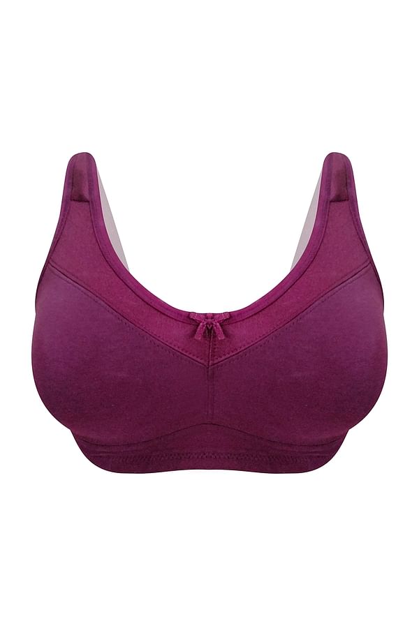 Buy Non Padded Non Wired Full Cup Bra In Purple Cotton Online India Best Prices Cod Clovia