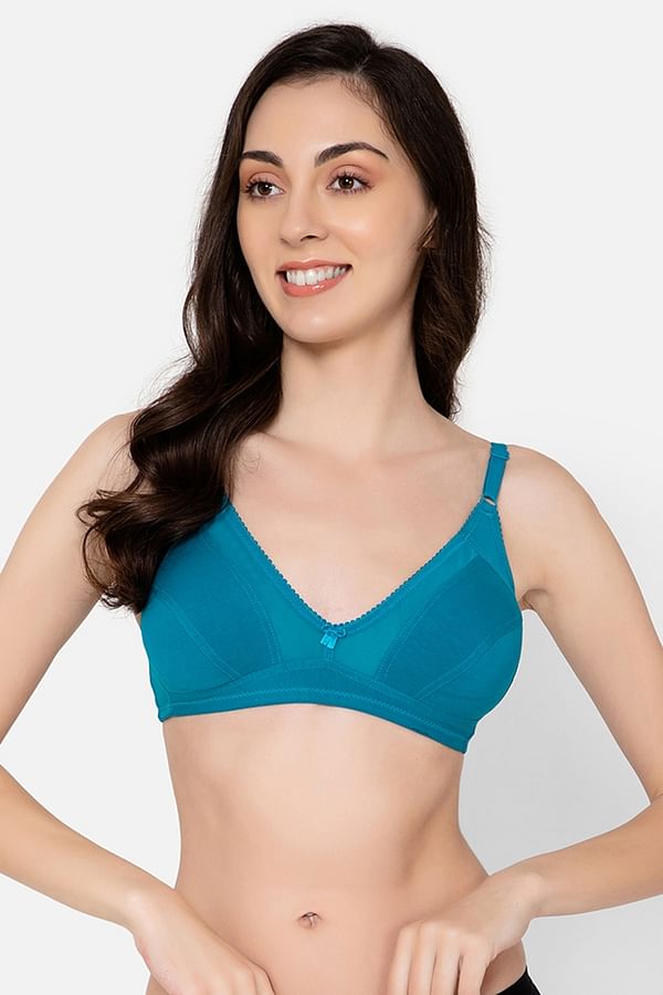 Buy Non Padded Non Wired Full Cup Bra In Sky Blue Cotton Online India Best Prices Cod 