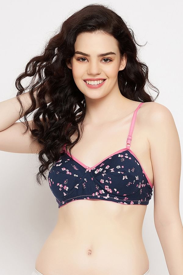 Buy Non-Padded Non-Wired Full Cup Printed Balconette Bra in Nude Colour -  100% Cotton Online India, Best Prices, COD - Clovia - BR0857A24