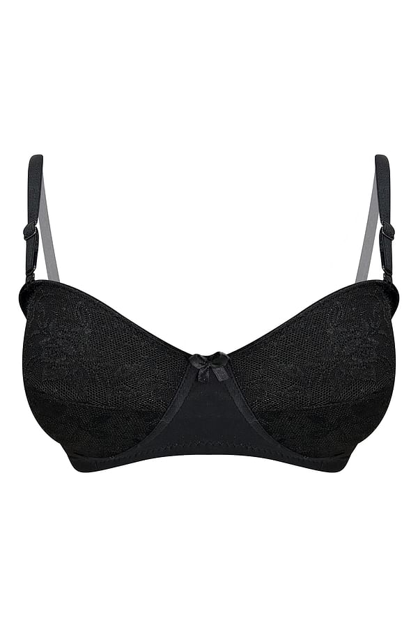 Buy Non-Padded Non-Wired Full Cup Multiway Balconette Bra in Black ...