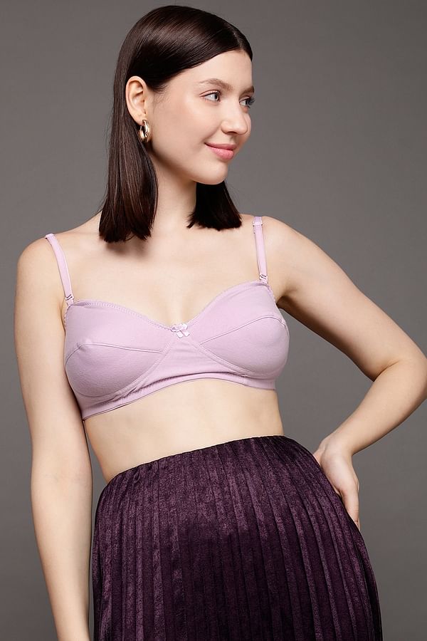 Buy Clovia Women's Cotton Non-Padded Non-Wired Full Cup Multiway Strapless  Balconette Bra (BR0857C22_Pink_40B) at