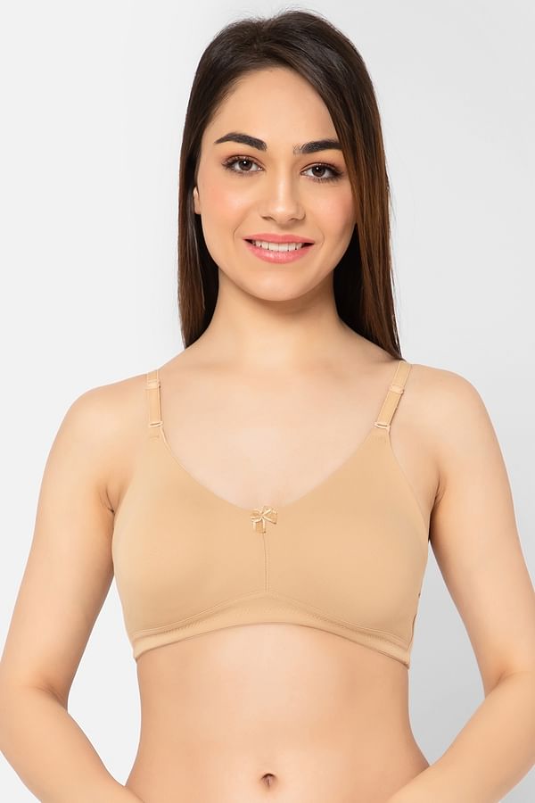 Buy Non-Padded Non-Wired Full Figure Multiway T-shirt Bra in Nude Colour - Cotton  Online India, Best Prices, COD - Clovia - BR2378A24