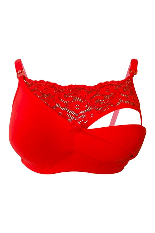 Buy Non-Padded Non-Wired Full Figure Feeding Cami Bra in Red - Cotton Rich  Online India, Best Prices, COD - Clovia - BR1998A04