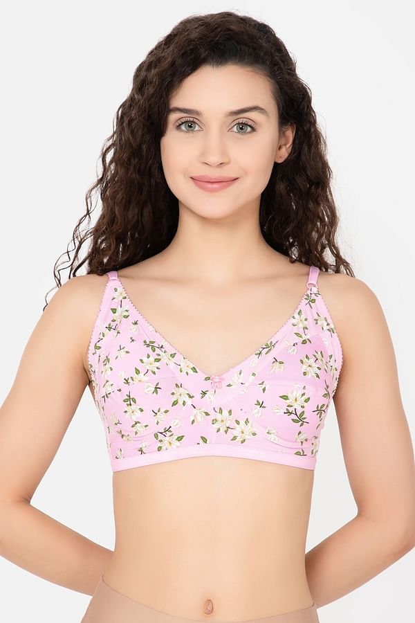 Buy Non-Padded Non-Wired Unicorn Print Full-Figure M-Frame Bra in Baby Pink  - Cotton Rich Online India, Best Prices, COD - Clovia - BR0185D22