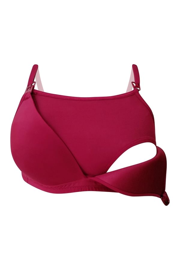 Buy NonPadded NonWired Full Figure CamiStyle Maternity Bra in Maroon