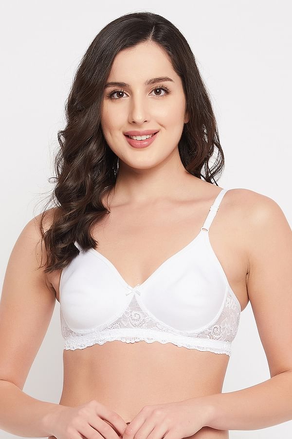 Buy Flair Non Padded Non Wired Full Coverage Spacer Cup T Shirt Bra In White Cotton Rich 2118