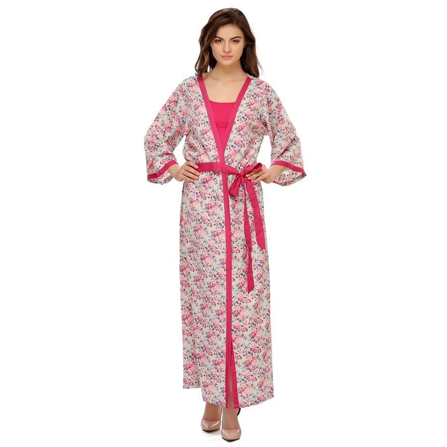 Buy Classic Floral Printed Full Length Robe Online India, Best Prices ...