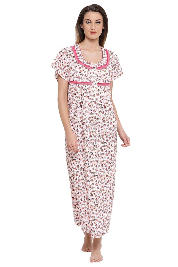 Buy Cotton Printed Long Night Dress Online India, Best Prices, COD ...