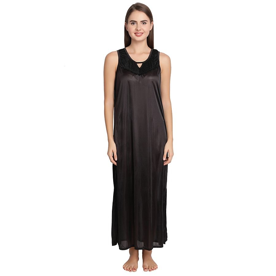 Buy Satin Long Nighty Online India, Best Prices, COD - Clovia - NS1131P13