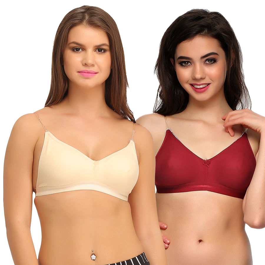 Buy Pack Of 2 Cotton Backless Multiway Bra - Multicolor Online India, Best Prices, COD - Clovia 
