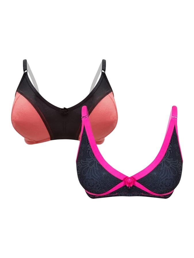 Buy Pack of 2 NonPadded NonWired Full Cup Bras Online India, Best