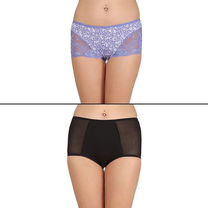 

Clovia Pack Of 2 Panties - PN1765C13, Black