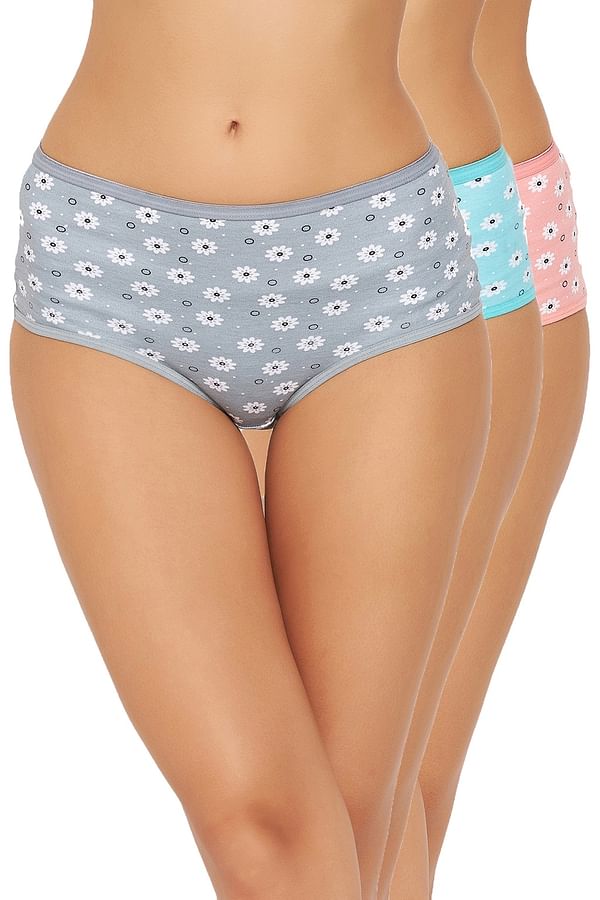 Buy Pack Of 3 High Waist Floral Print Hipster Panties Cotton Rich Online India Best Prices 8905