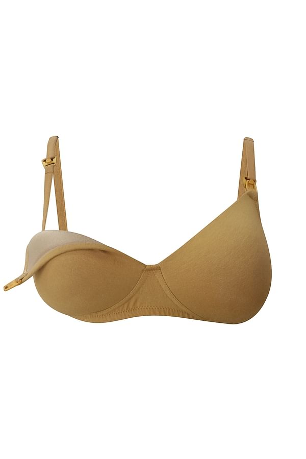 Buy Padded Non Wired Demi Cup Feeding Bra In Nude Colour Cotton Online India Best Prices Cod 