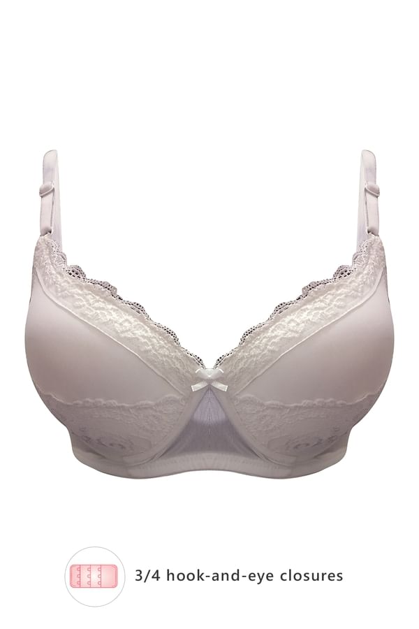 Buy Level 1 PushUp NonWired Demi Cup Multiway Bra in White Lace