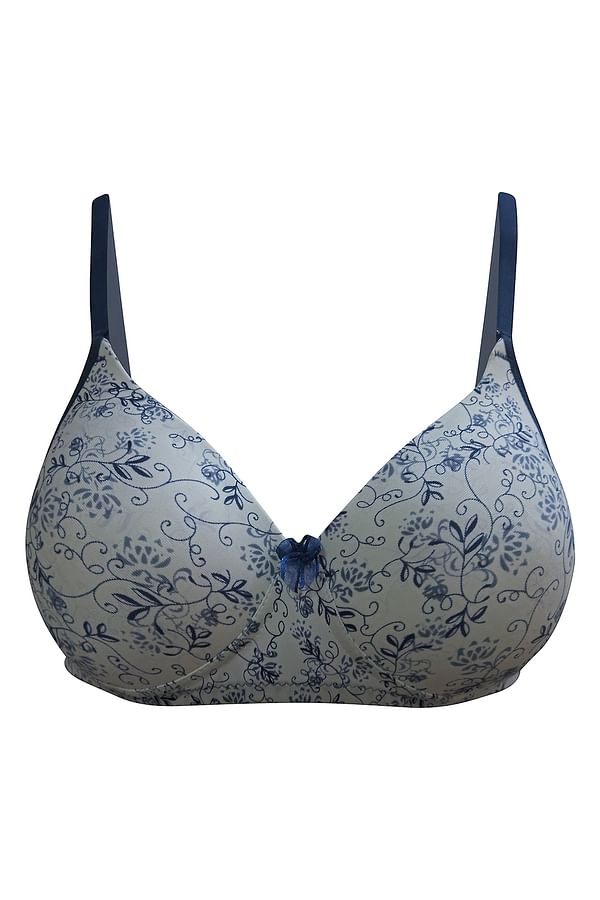 Buy Padded Non-Wired Floral Print Multiway T-Shirt Bra In White Online ...