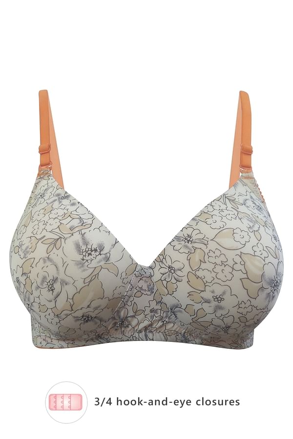 Buy Padded NonWired Full Coverage Floral Print Multiway TShirt Bra