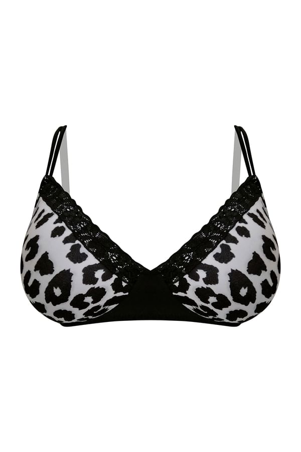 Buy Padded NonWired Full Cup Animal Print Bra in Black Online India