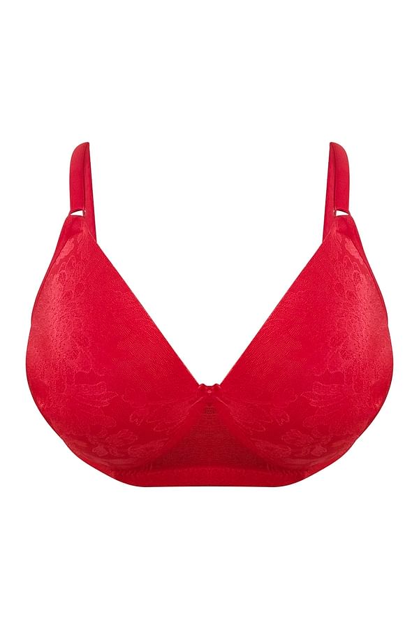 Buy Padded Non Wired Full Cup Bra In Red Lace Online India Best Prices Cod Clovia Br1479s04 