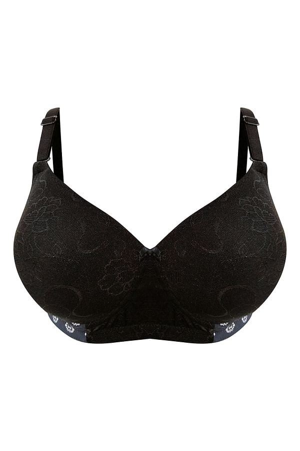 Buy Padded Non Wired Full Cup Self Patterned Multiway Bra In Black Online India Best Prices 6819