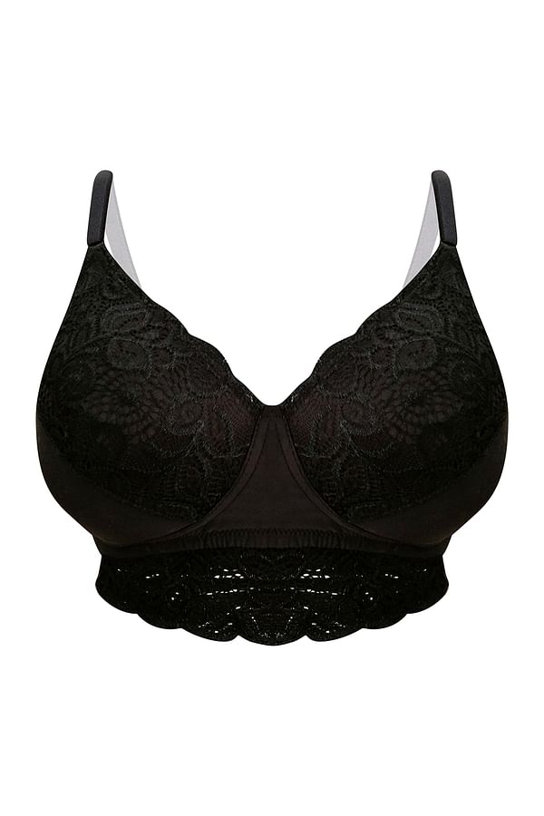 Buy Padded Non-Wired Full Cup Multiway Longline Bralette in Black ...