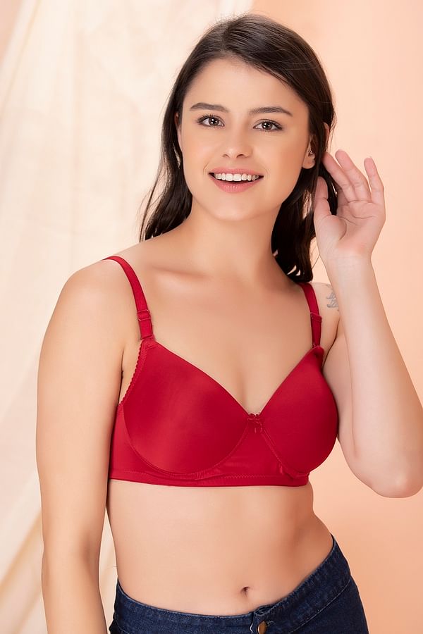 Buy Padded Non Wired Full Cup Multiway T Shirt Bra In Red Online India Best Prices Cod 