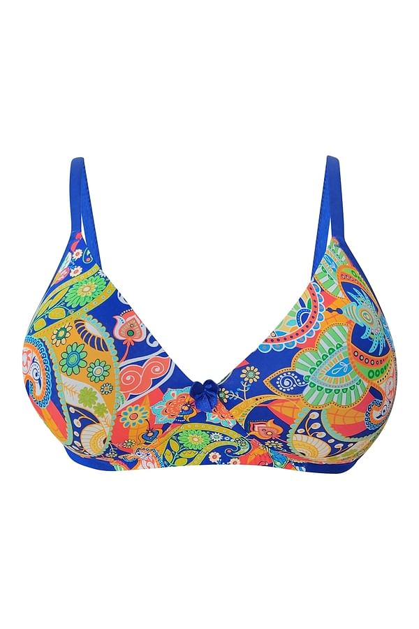 Buy Padded Non-Wired Full Cup Paisley Print Bra in Multicolour Online ...