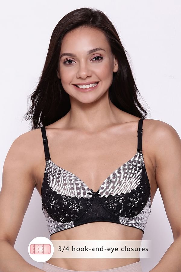 Buy Padded Non Wired Full Cup Polka Print Multiway Bra In White Online India Best Prices Cod 