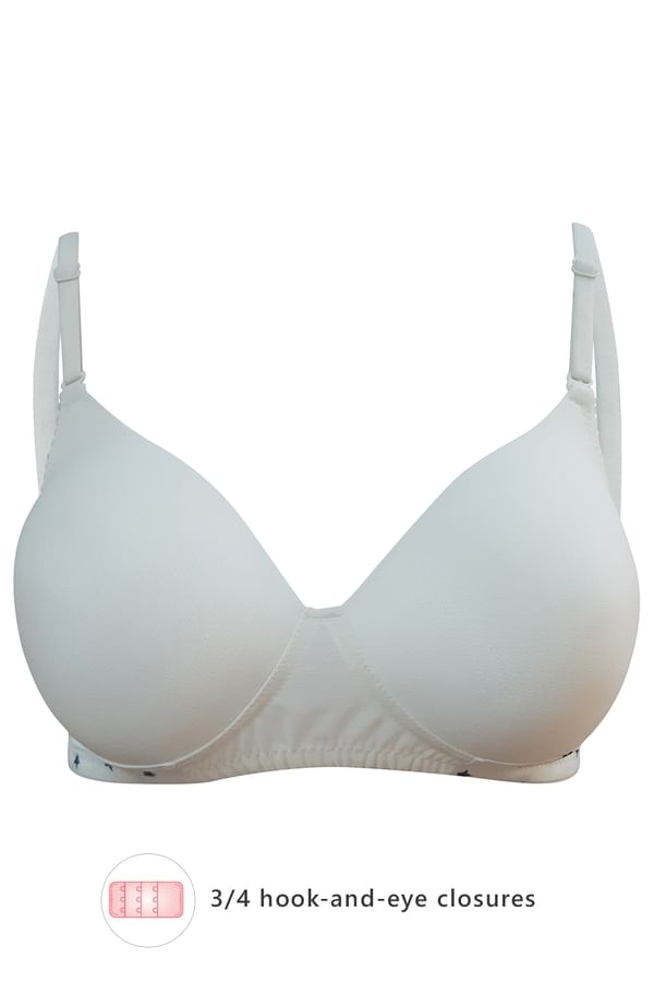 Buy Padded NonWired Full Coverage Multiway TShirt Bra in White Online