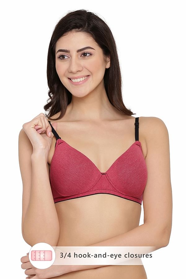 Buy Padded Non Wired Full Coverage Multiway T Shirt Bra In Dark Pink Cotton Online India Best 2944