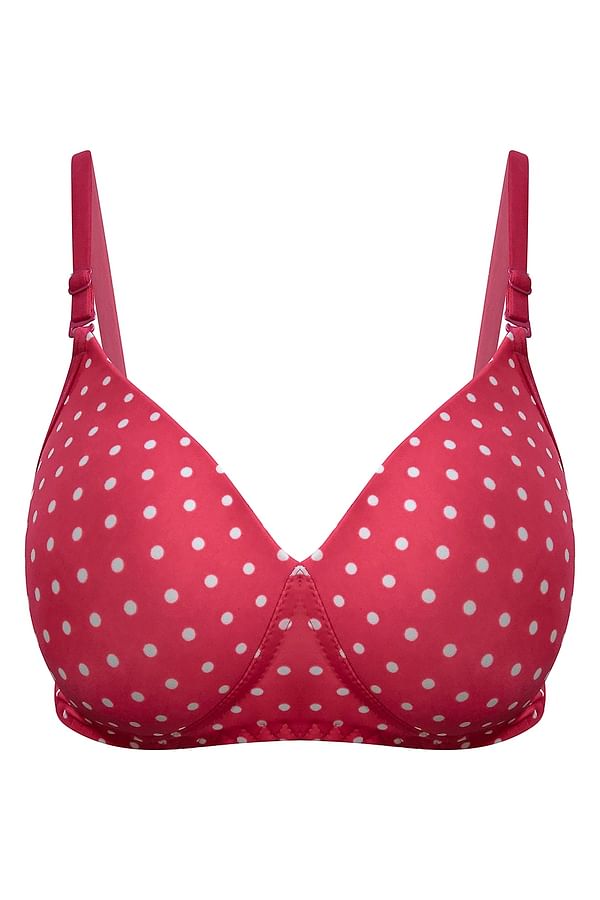 Buy Padded Non Wired Full Coverage Polka Print Multiway T Shirt Bra Online India Best Prices 