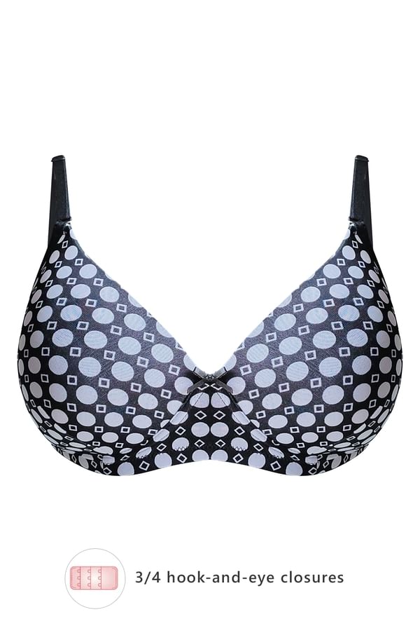 Buy Padded NonWired Printed Full Cup Multiway TShirt Bra in Black