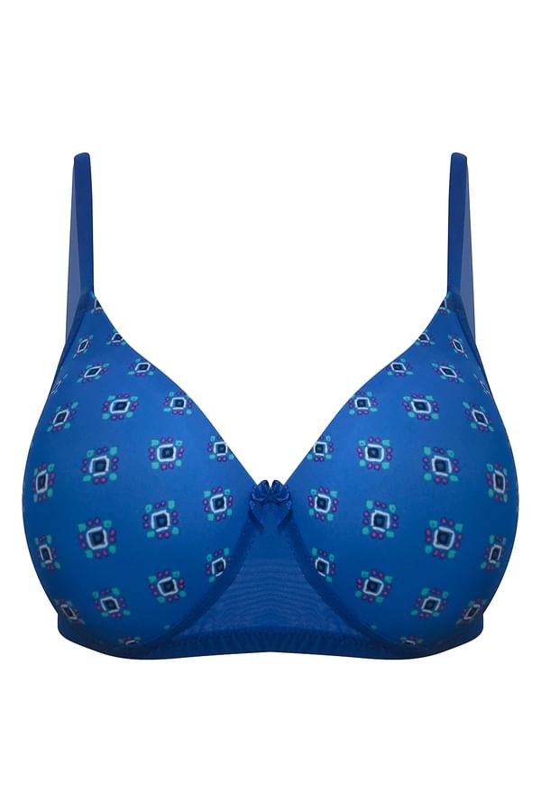 Buy Padded NonWired Full Coverage Printed Multiway TShirt Bra In Blue